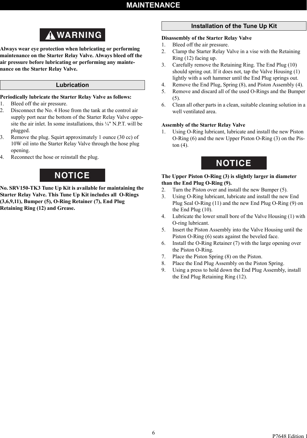 Page 6 of 8 - Ingersoll-Rand Ingersoll-Rand-Srv125F-Users-Manual- Operation And Maintenance Manual  Ingersoll-rand-srv125f-users-manual