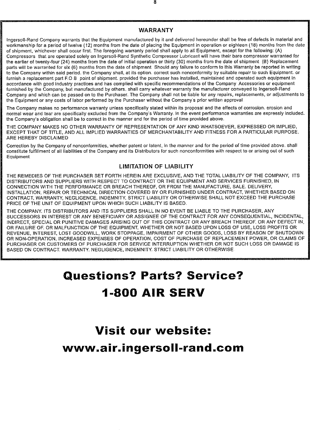 Page 8 of 12 - Ingersoll-Rand Ingersoll-Rand-Ss3-Users-Manual-  Ingersoll-rand-ss3-users-manual