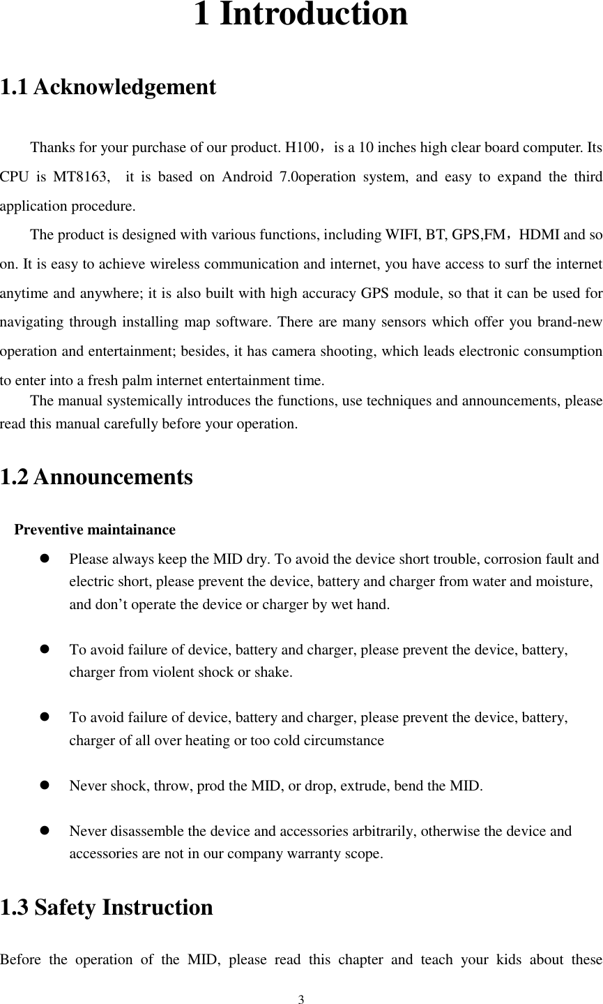 Page 3 of Ingram Micro Mexico DE C V H100B WIFI Tablet User Manual                 