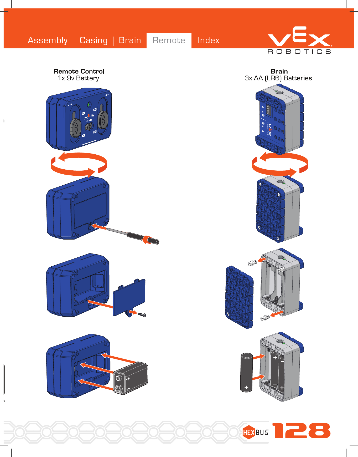 128Tech CasingAssembly IndexRemoteBrain