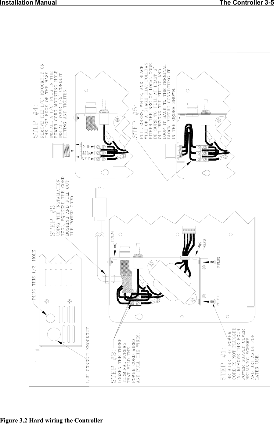 Installation Manual                                                                                            The Controller 3-5  Figure 3.2 Hard wiring the Controller