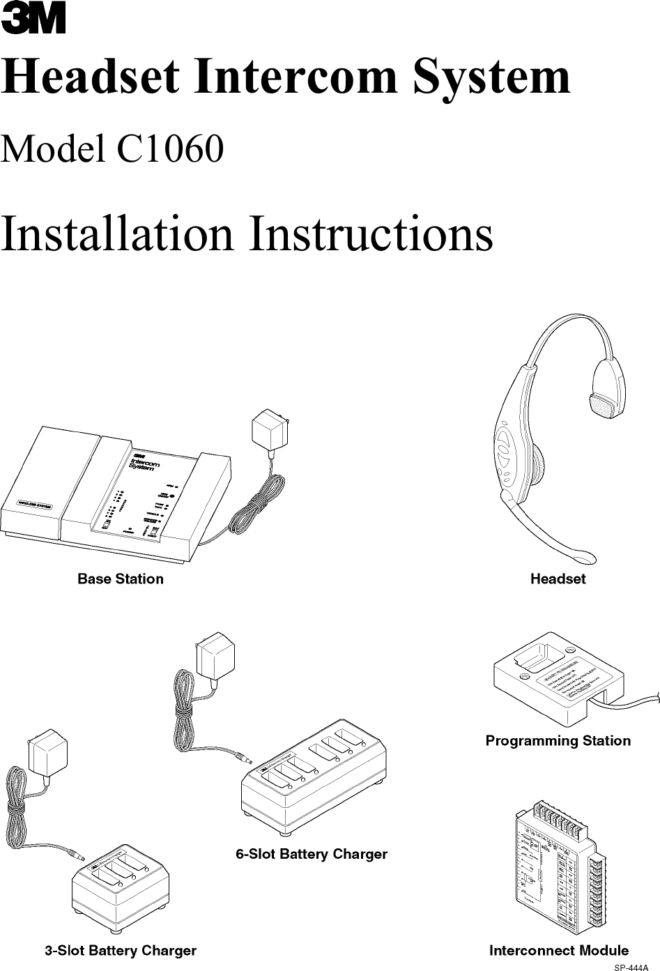   Headset Intercom System Model C1060 Installation Instructions 