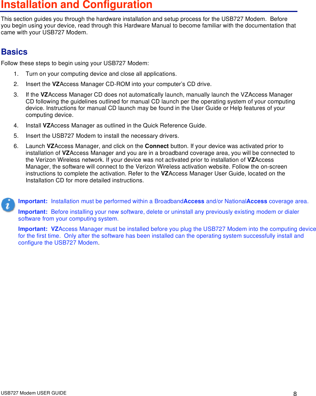 Page 10 of Inseego NVWMC727 Cellular/ PCS CDMA USB Modem User Manual