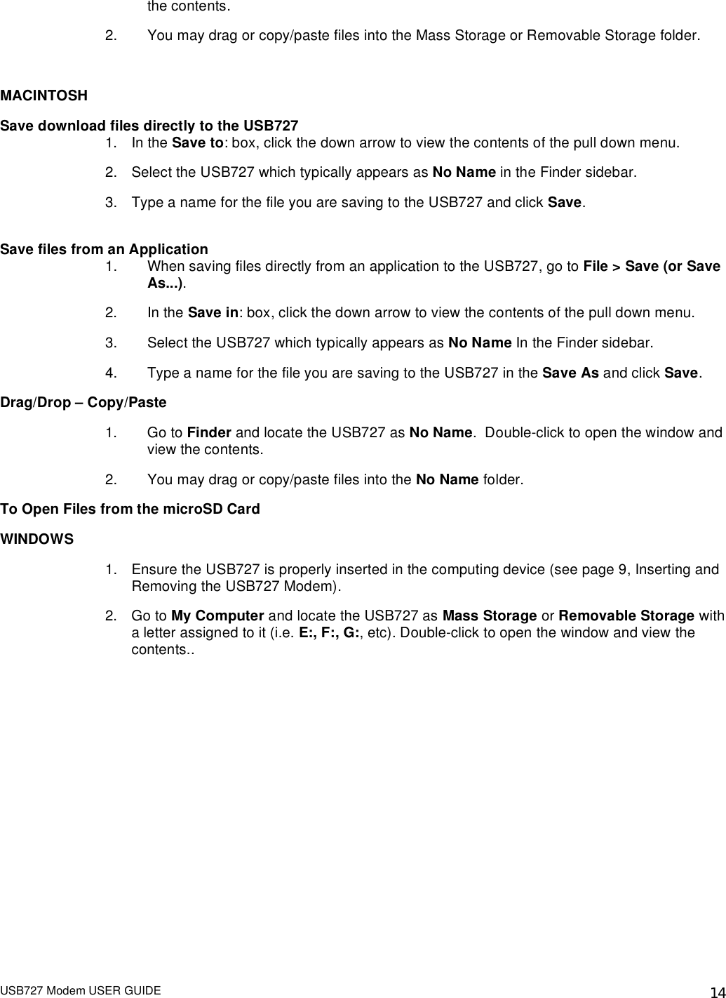 Page 16 of Inseego NVWMC727 Cellular/ PCS CDMA USB Modem User Manual