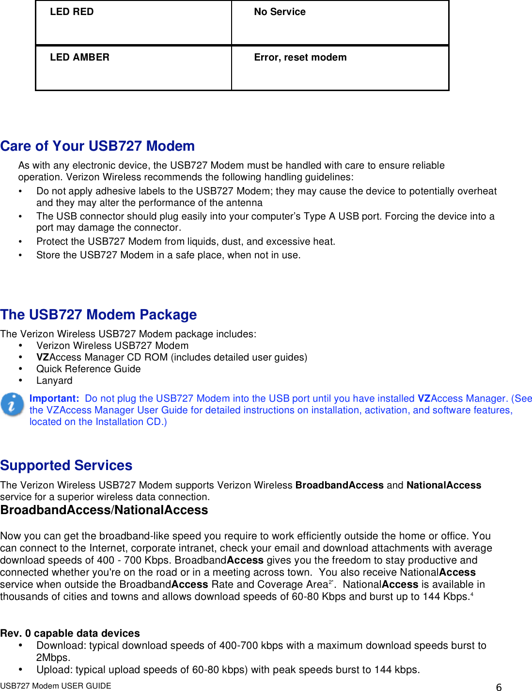 Page 8 of Inseego NVWMC727 Cellular/ PCS CDMA USB Modem User Manual