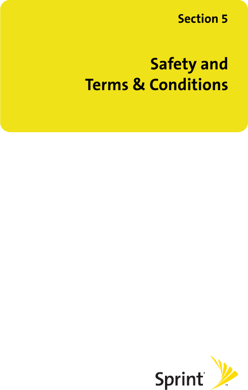 Section 5Safety andTerms &amp; Conditions