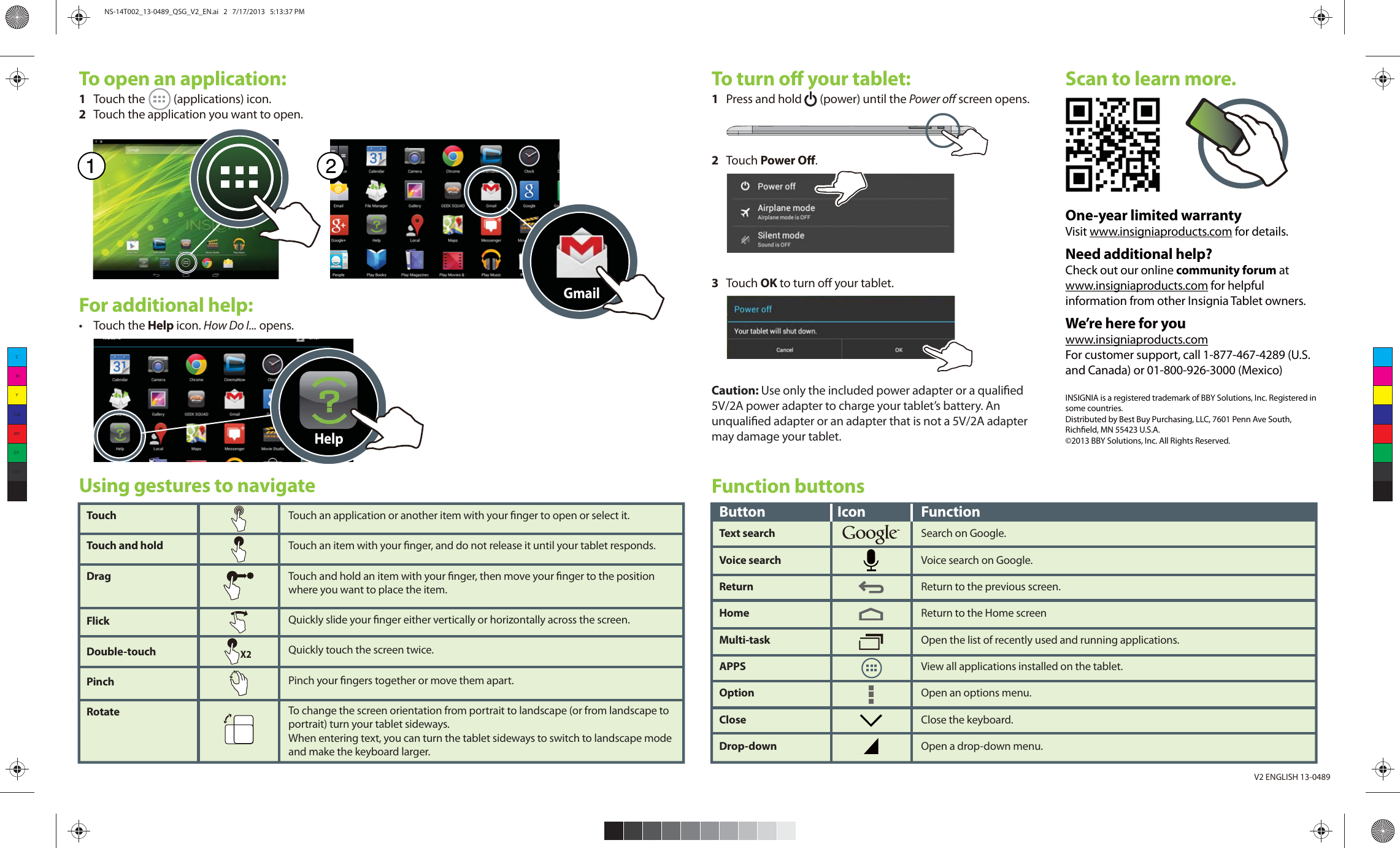 Page 2 of 2 - Insignia Insignia-Ns-14T002-Quick-Start-Guide NS-14T002_13-0489_QSG_V2_EN