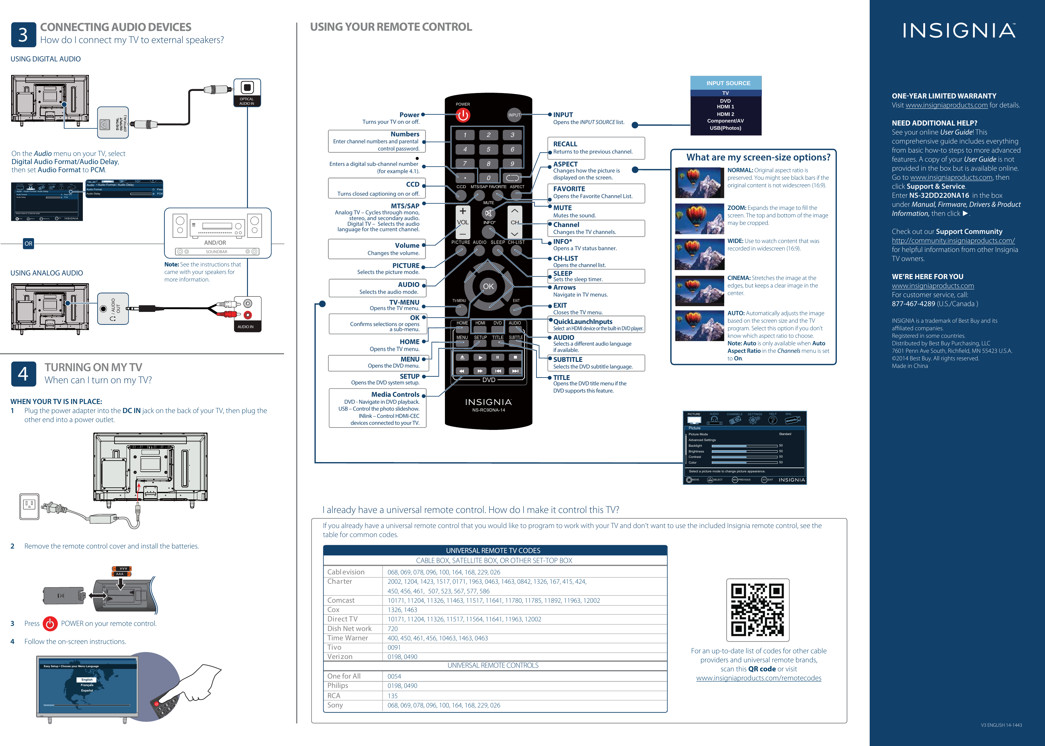 Page 2 of 2 - Insignia NS-32DD220NA16 NS-32DD220NA16_14-1443_QSG_V3_ENG User Manual  To The 59f9395a-2d80-4d3e-bec7-d24f98fba75e
