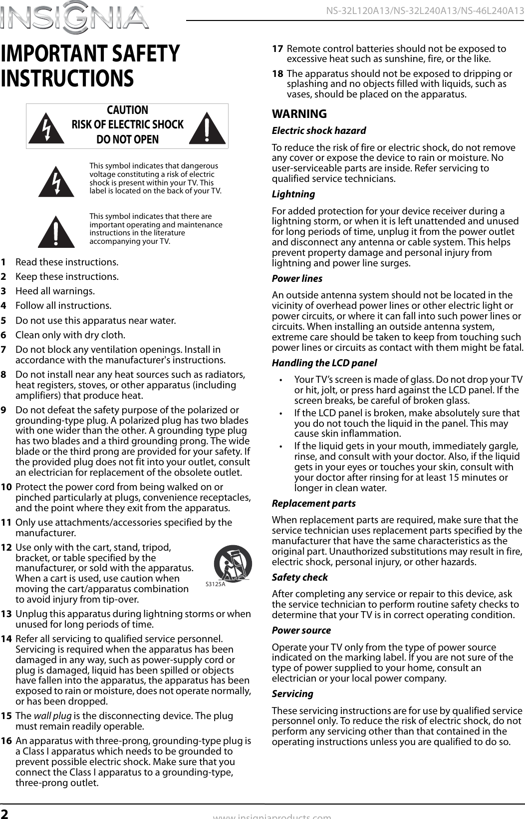 Page 3 of 8 - Insignia NS-32L120A13 User Manual  To The E4ceff27-9816-4607-8fc5-a85662c21874