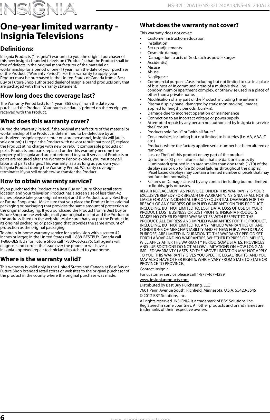 Page 7 of 8 - Insignia NS-32L120A13 User Manual  To The E4ceff27-9816-4607-8fc5-a85662c21874