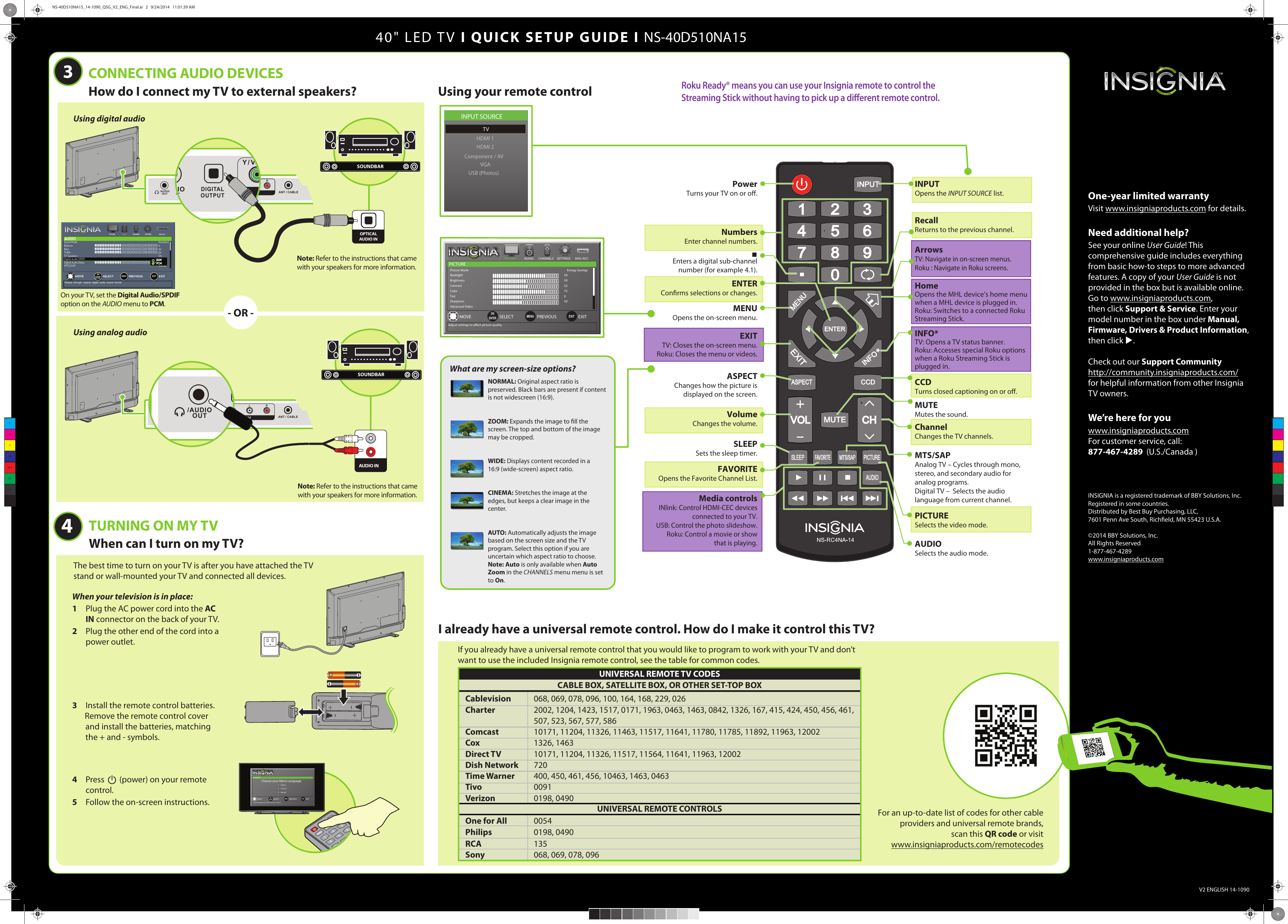 Insignia Ns D Na D Na Qsg V Eng User Manual To The B Bbf