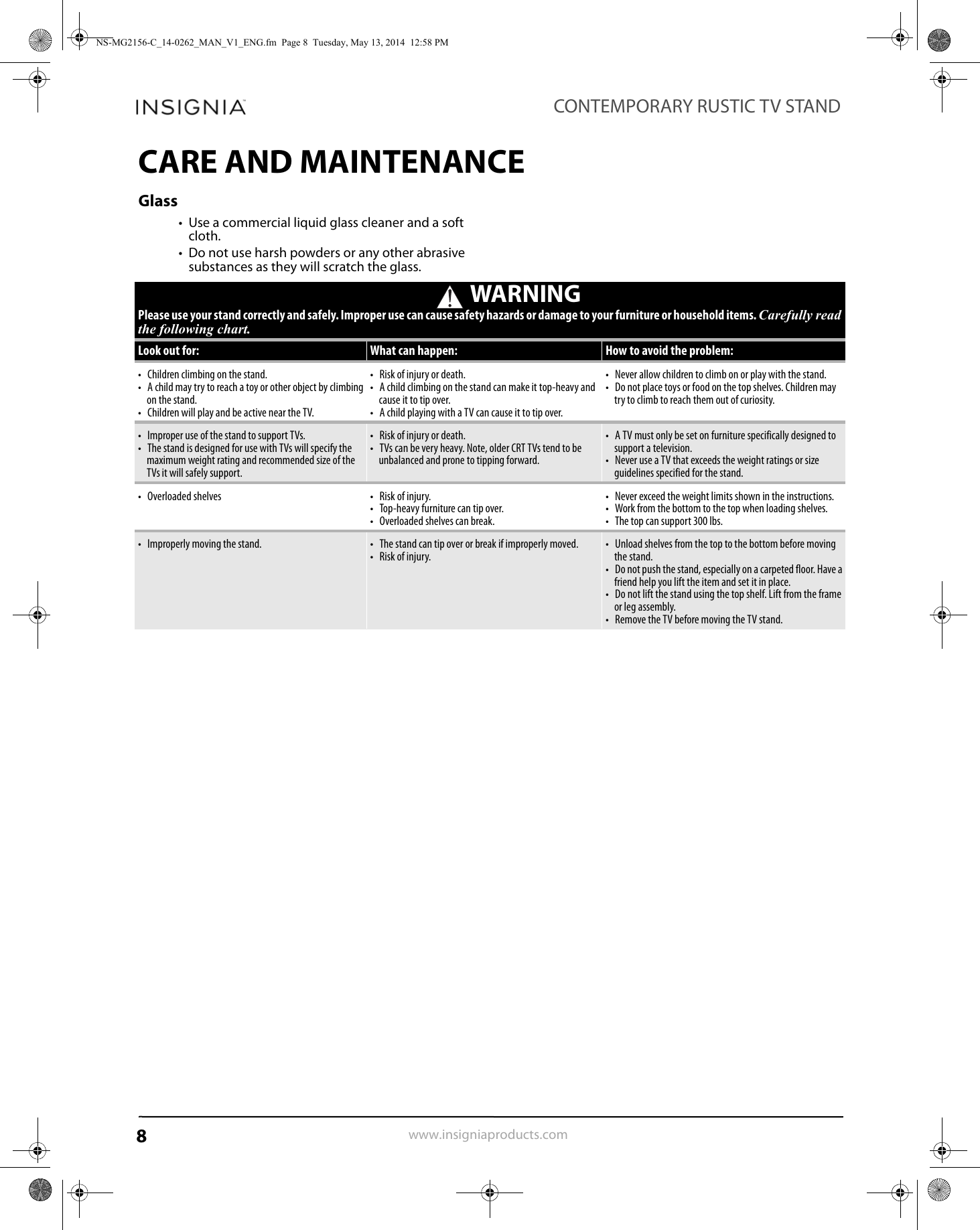 Page 8 of 10 - Insignia NS-MG2156-C NS-MG2156-C_14-0262_MAN_V1_ENG User Manual  To The 6feef161-07d5-4977-bffd-88d40f3987fc