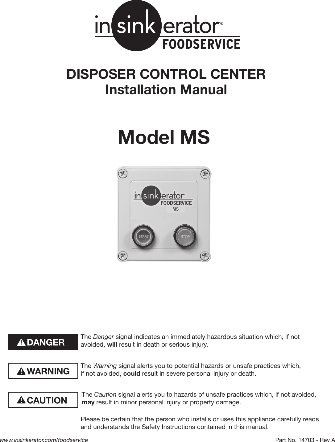 Insinkerator Ms Users Manual MS_ICU_