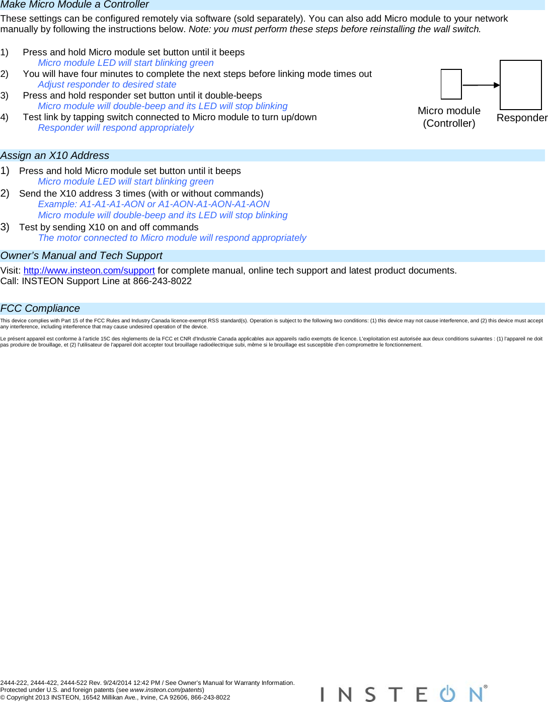 Page 3 of Insteon Technologies MM01 Micro Module User Manual Micro Shutter or Open Close Quick Start Guide