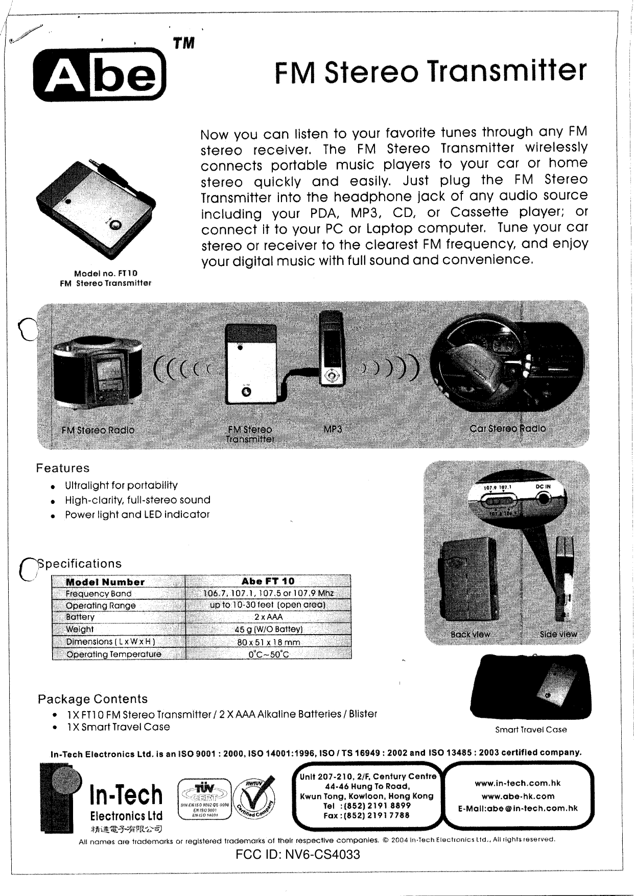 FCC ID: NV6-CS4033