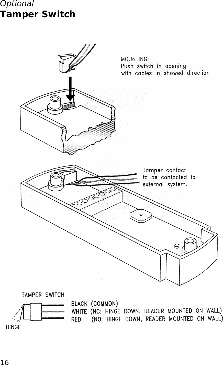  16Optional Tamper Switch                                 