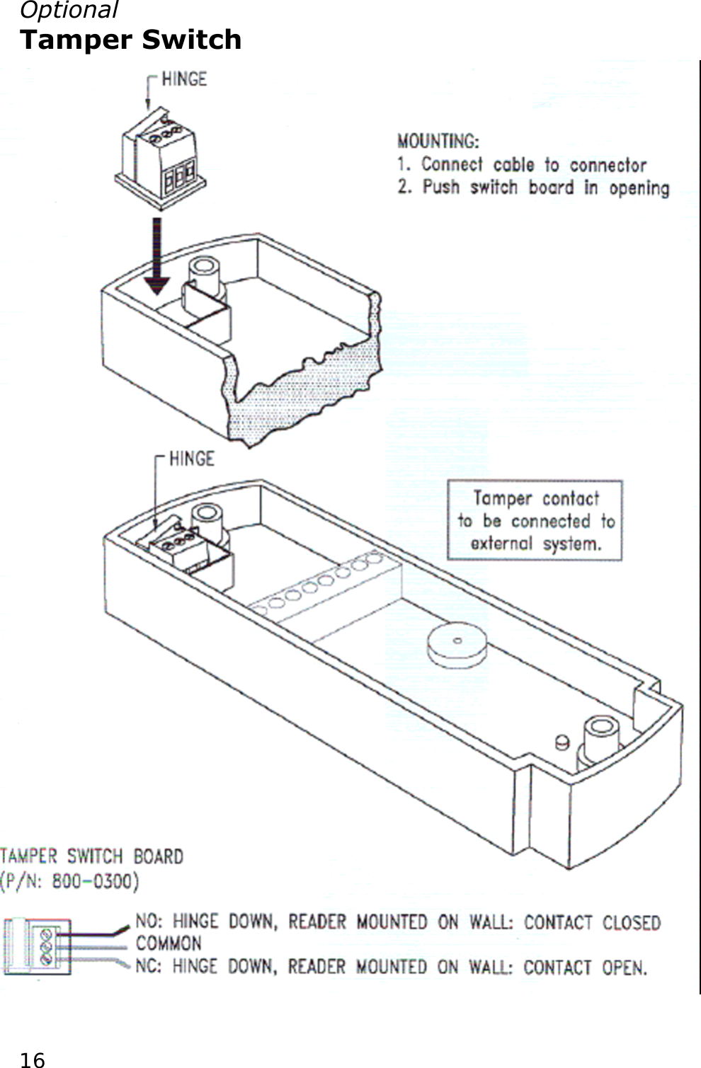 Optional Tamper Switch                                  16