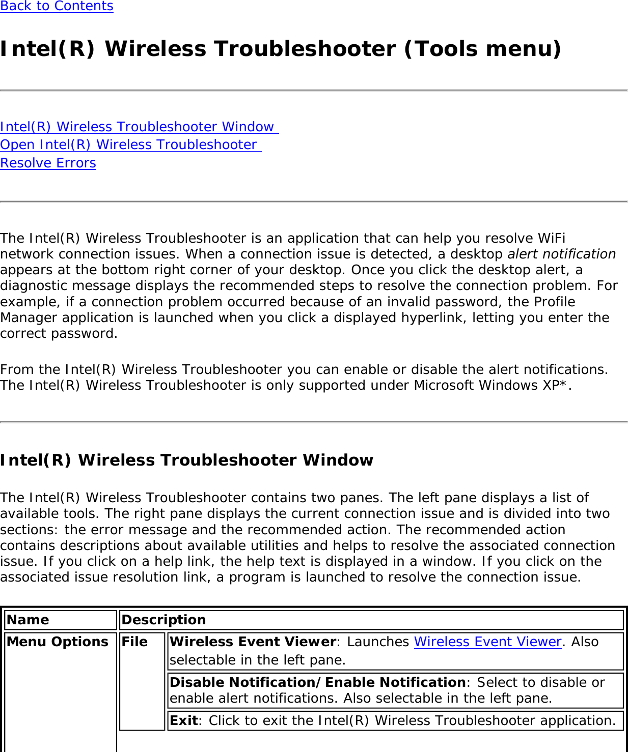 Page 189 of Intel 112BNH Intel Centrino Wireless-N 1000 User Manual Contents