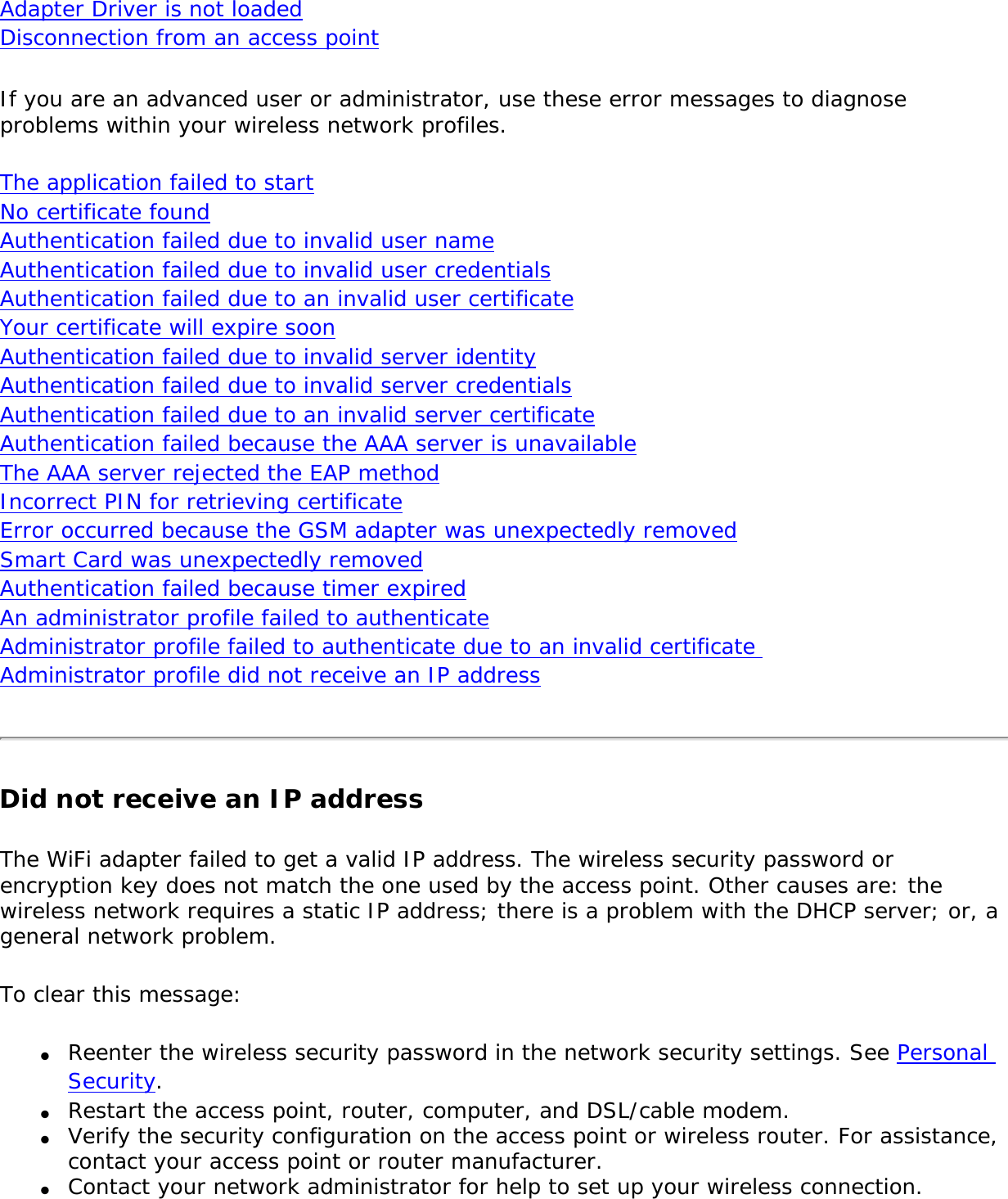 Page 191 of Intel 112BNH Intel Centrino Wireless-N 1000 User Manual Contents