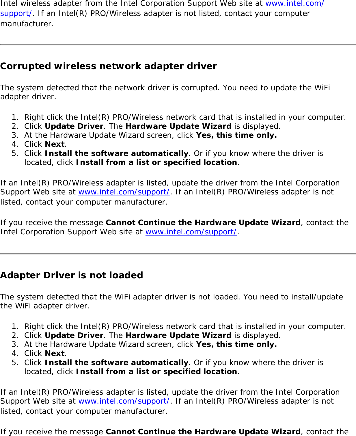 Page 195 of Intel 112BNH Intel Centrino Wireless-N 1000 User Manual Contents