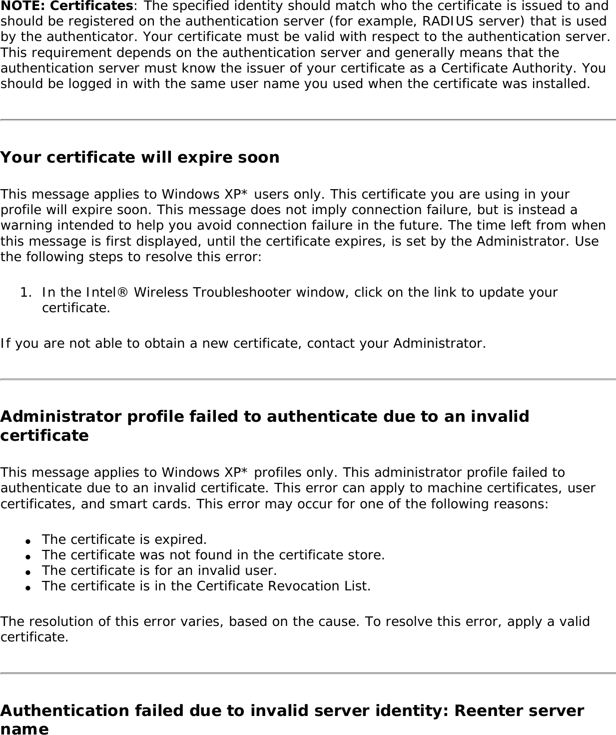 Page 199 of Intel 112BNH Intel Centrino Wireless-N 1000 User Manual Contents