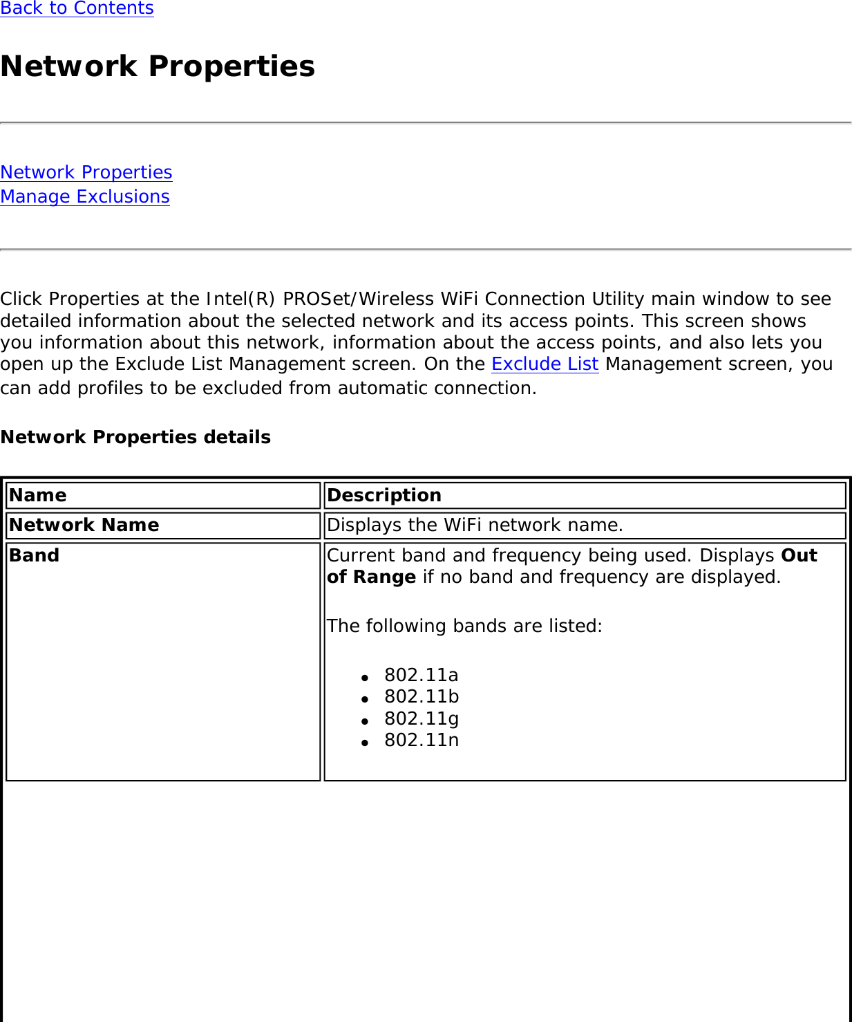Page 37 of Intel 112BNH Intel Centrino Wireless-N 1000 User Manual Contents