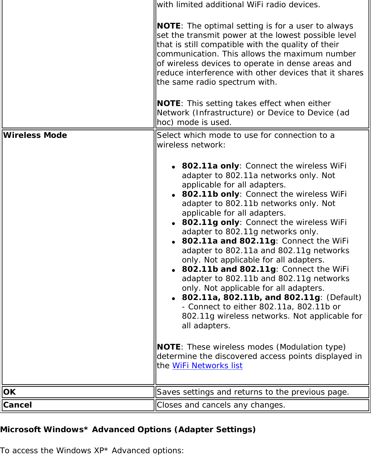 Page 65 of Intel 112BNH Intel Centrino Wireless-N 1000 User Manual Contents