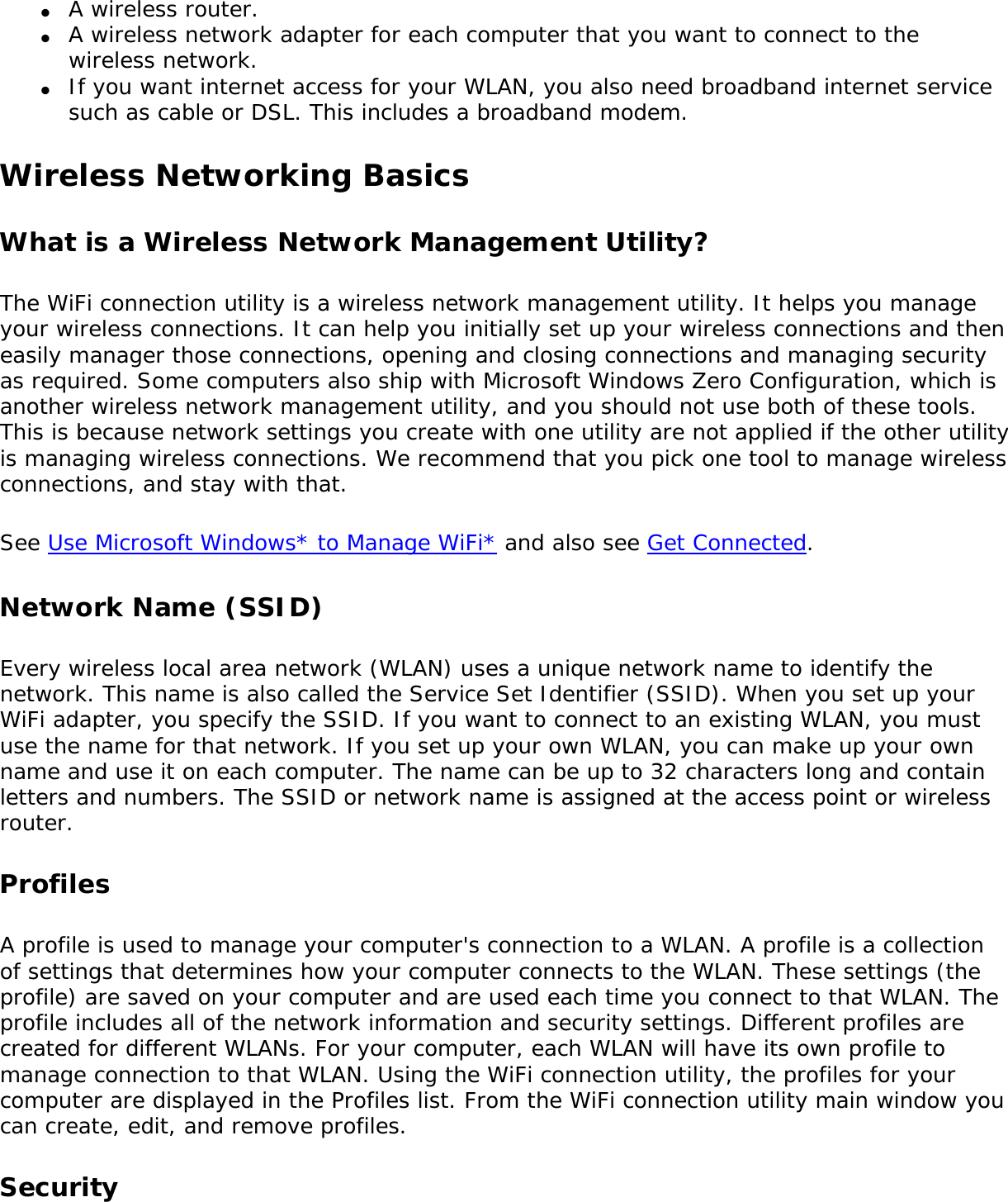 Page 85 of Intel 112BNH Intel Centrino Wireless-N 1000 User Manual Contents