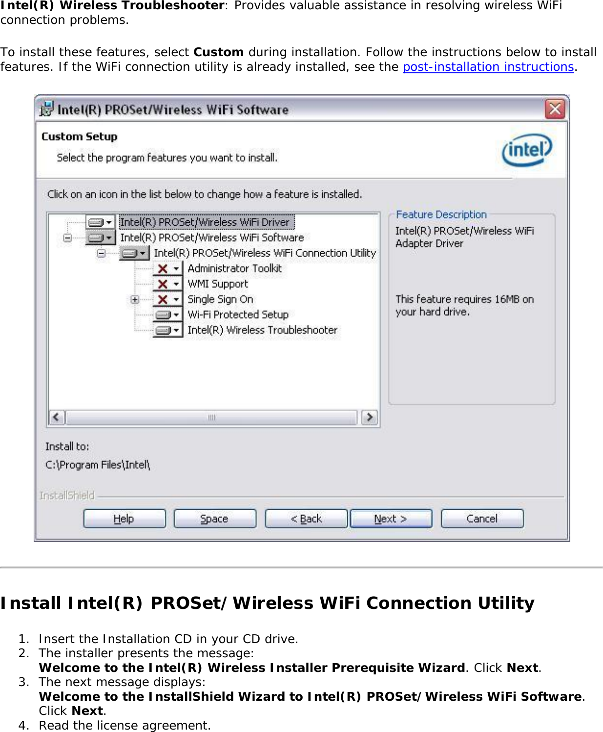 Page 13 of Intel 112BNHU Intel Centrino Wireless-N 1000 User Manual Contents