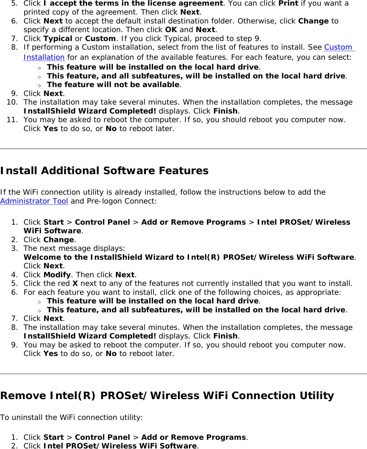 Page 14 of Intel 112BNHU Intel Centrino Wireless-N 1000 User Manual Contents