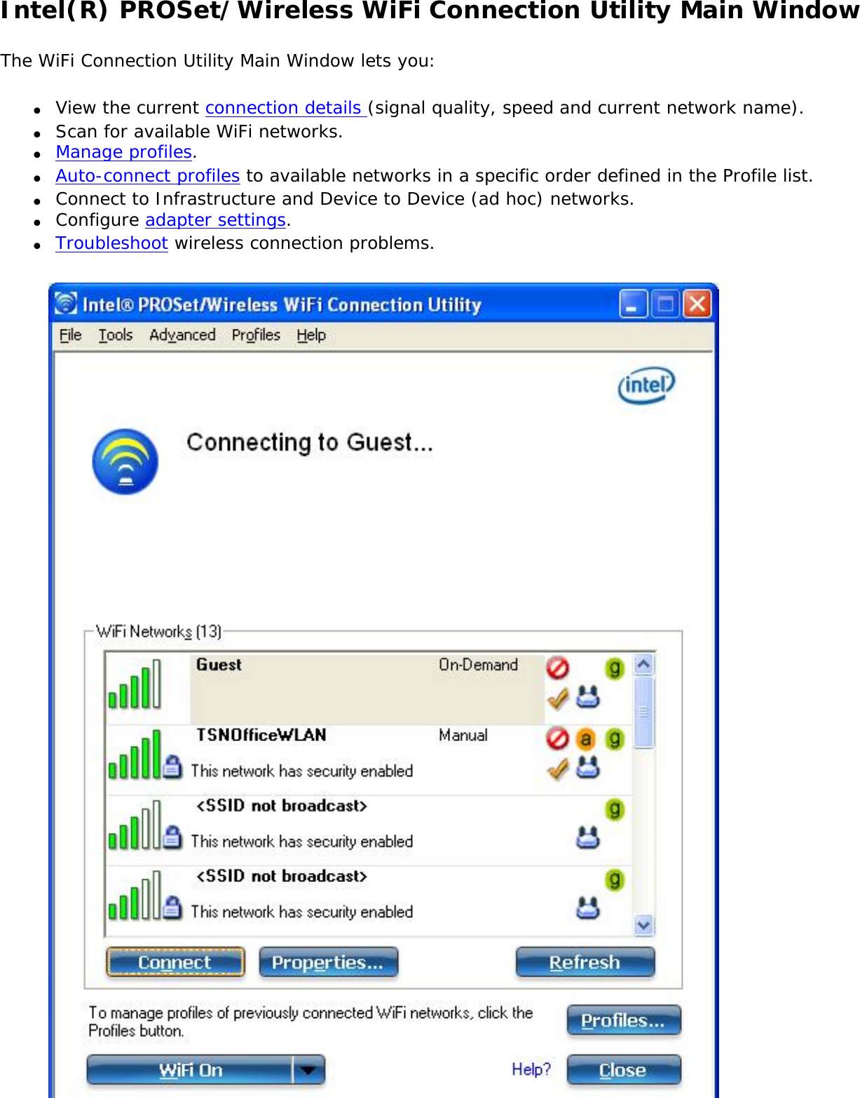 Page 6 of Intel 112BNHU Intel Centrino Wireless-N 1000 User Manual Contents