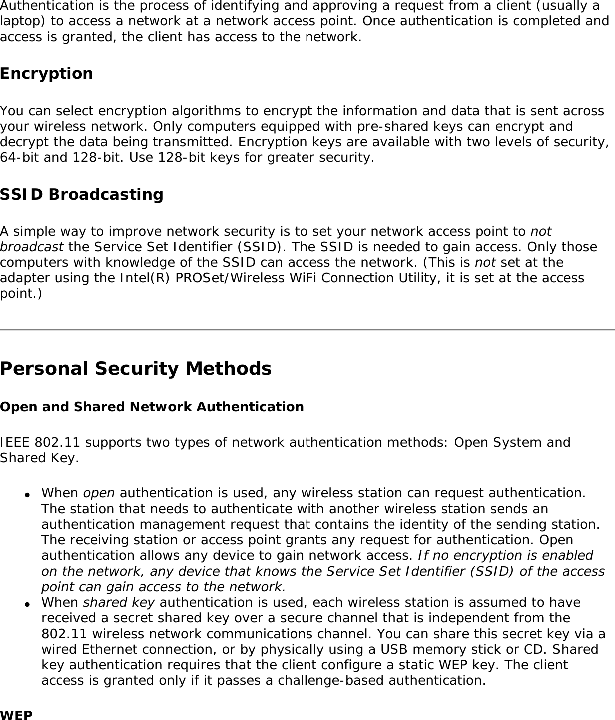 Page 105 of Intel 112BNM Intel Centrino Wireless-N 1000 User Manual Contents