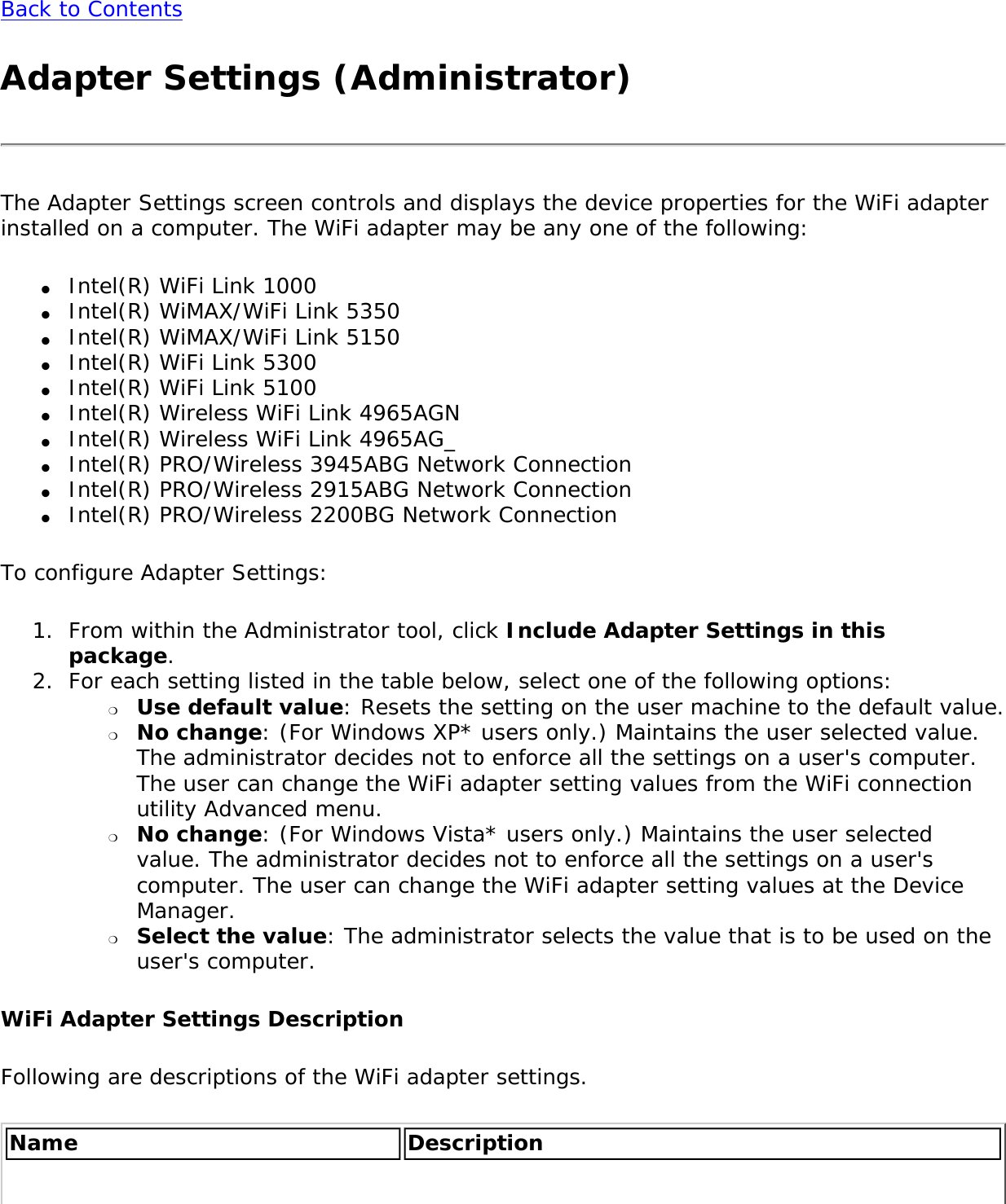 Page 140 of Intel 112BNM Intel Centrino Wireless-N 1000 User Manual Contents