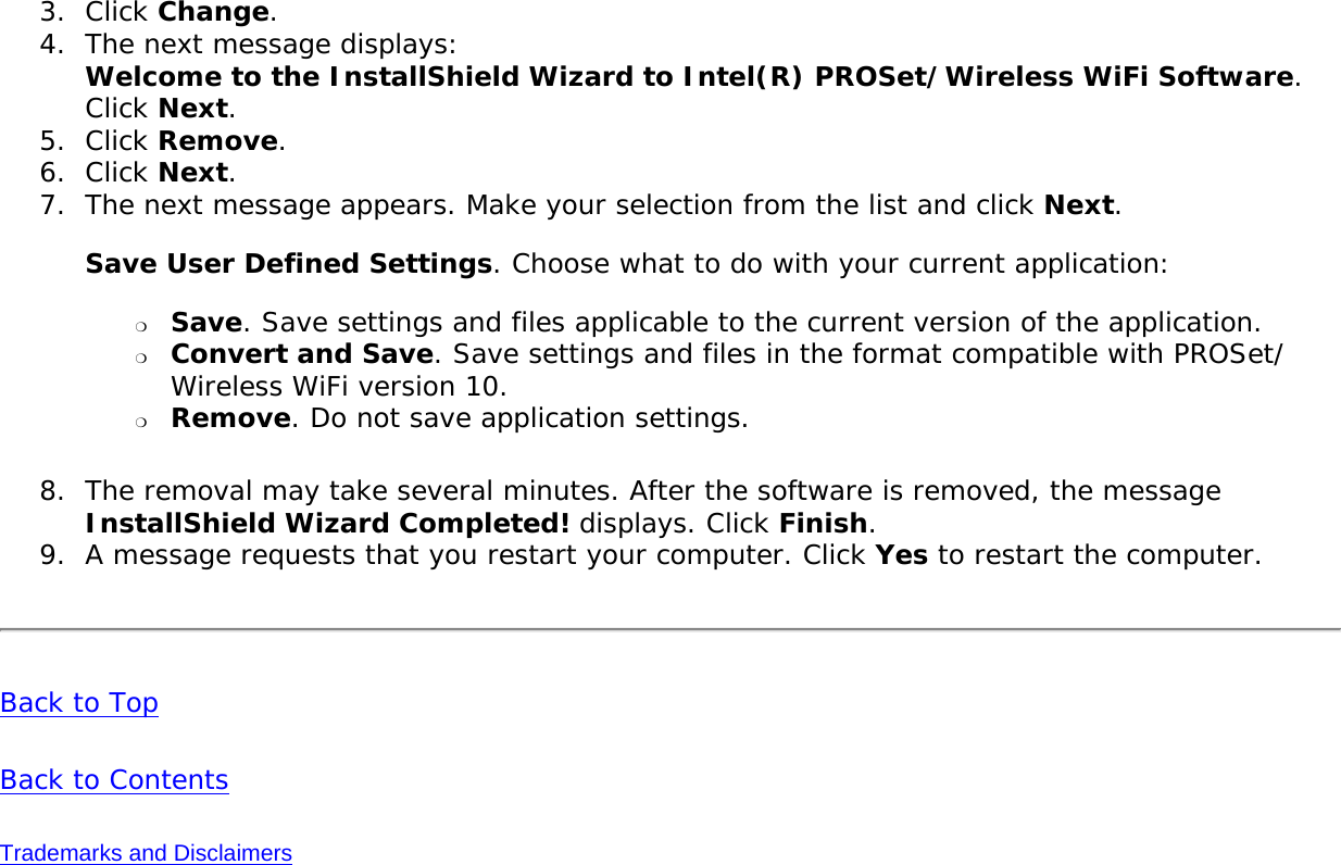 Page 15 of Intel 112BNM Intel Centrino Wireless-N 1000 User Manual Contents