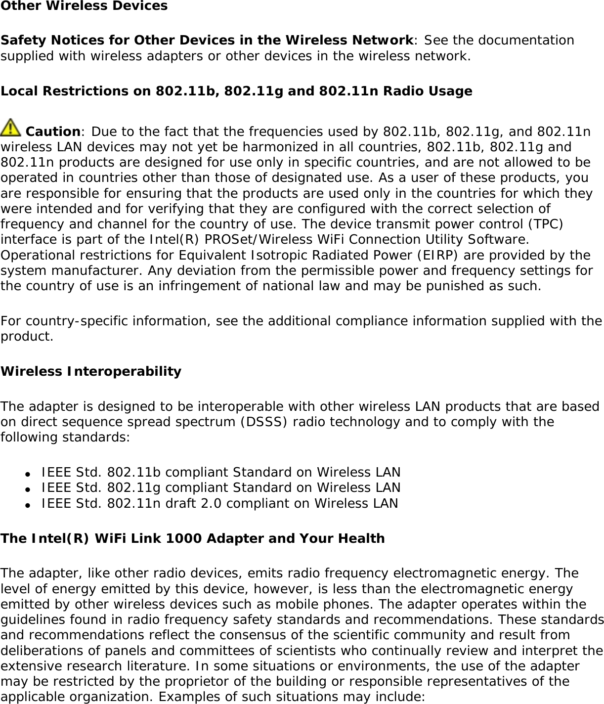 Page 216 of Intel 112BNM Intel Centrino Wireless-N 1000 User Manual Contents