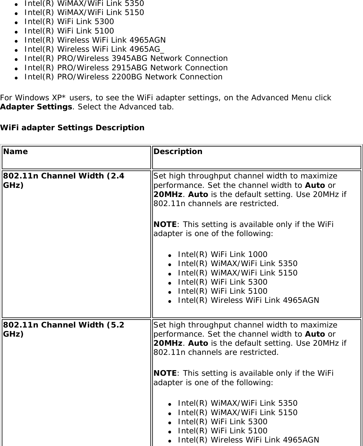 Page 60 of Intel 112BNM Intel Centrino Wireless-N 1000 User Manual Contents