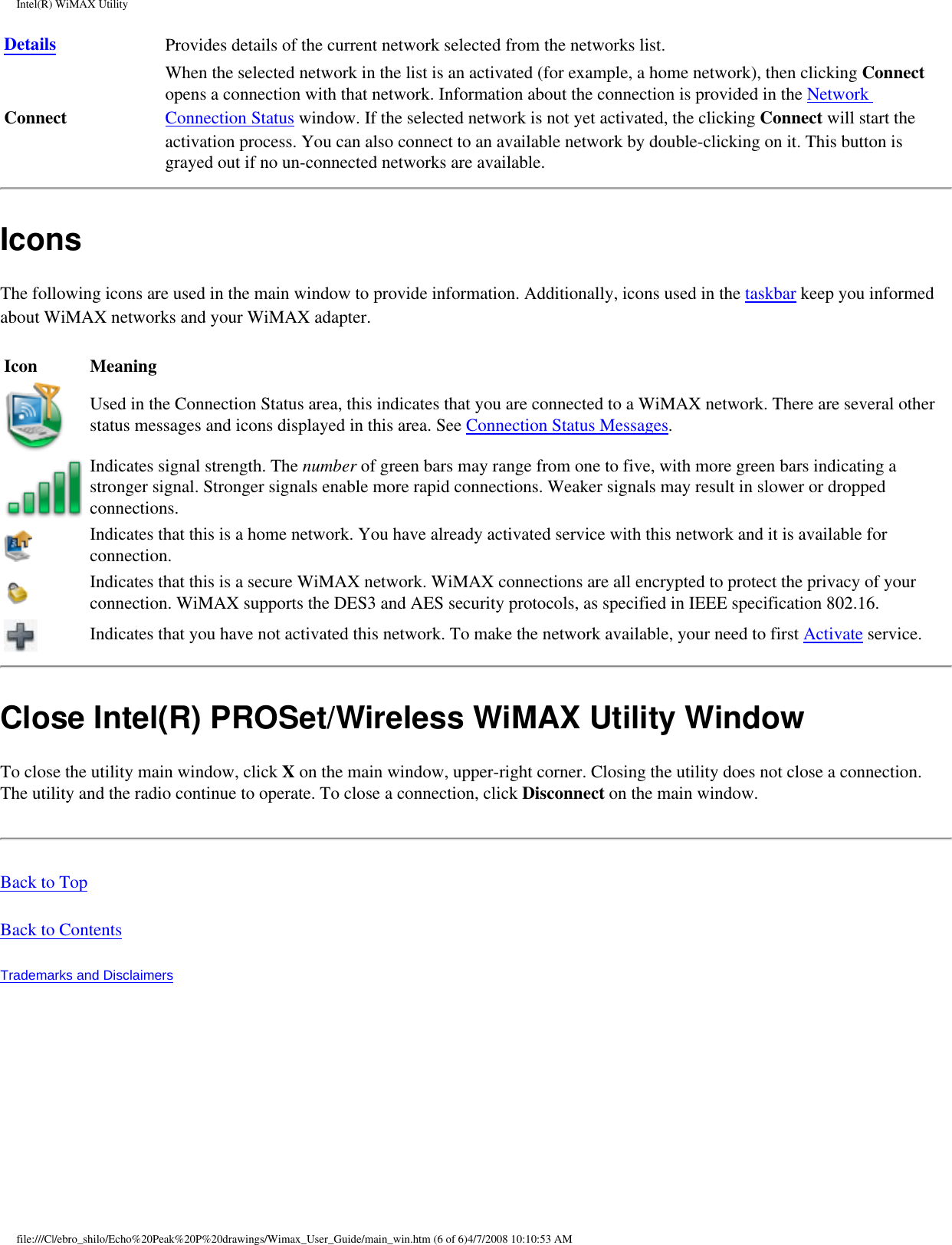 Page 13 of Intel 533ANXM Intel WiFi/WiMax Link 5350 User Manual Network Details