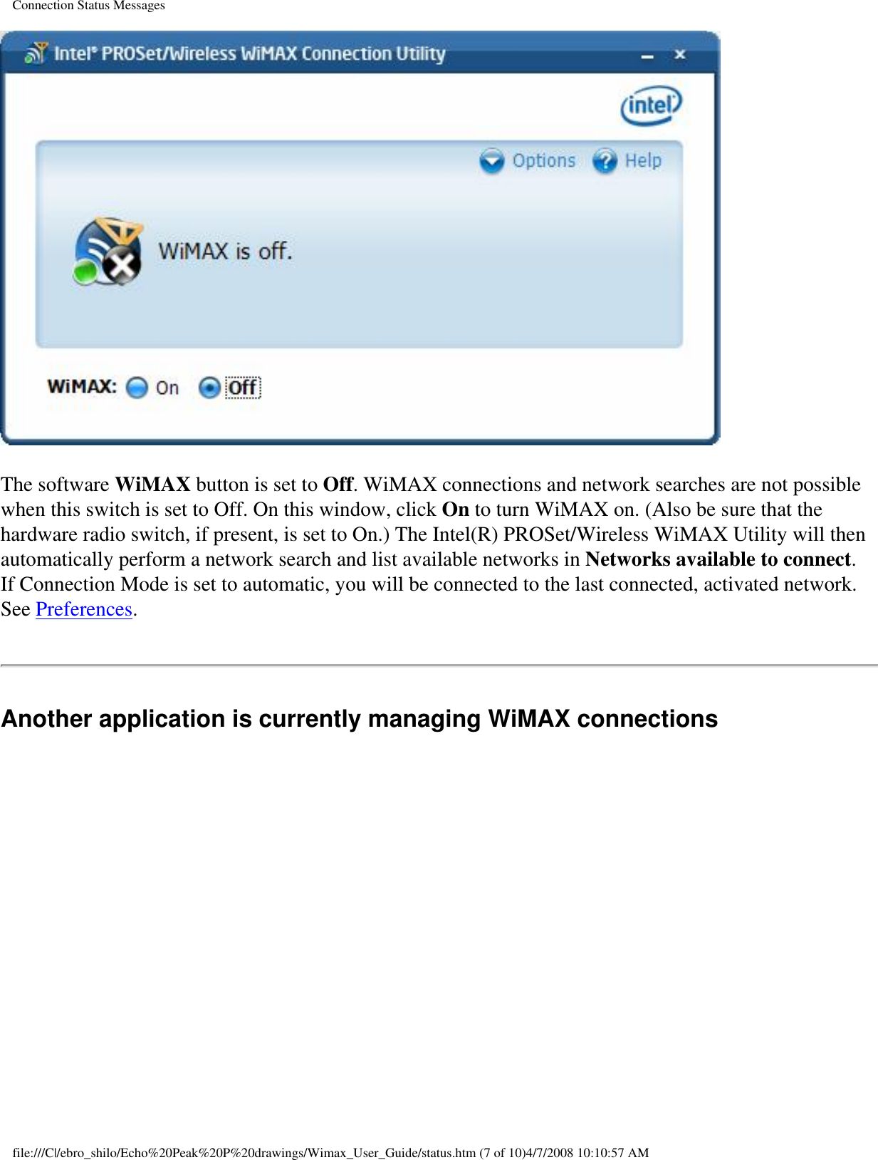 Page 27 of Intel 533ANXM Intel WiFi/WiMax Link 5350 User Manual Network Details