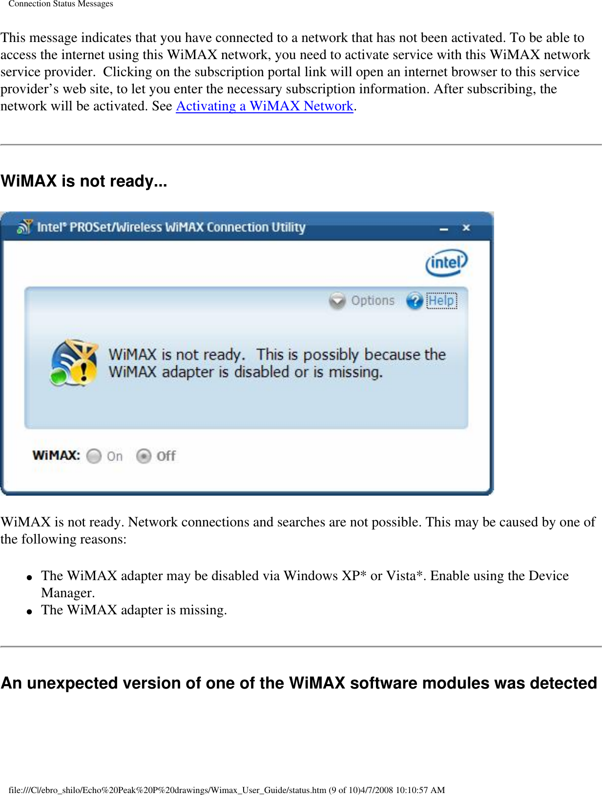 Page 29 of Intel 533ANXM Intel WiFi/WiMax Link 5350 User Manual Network Details