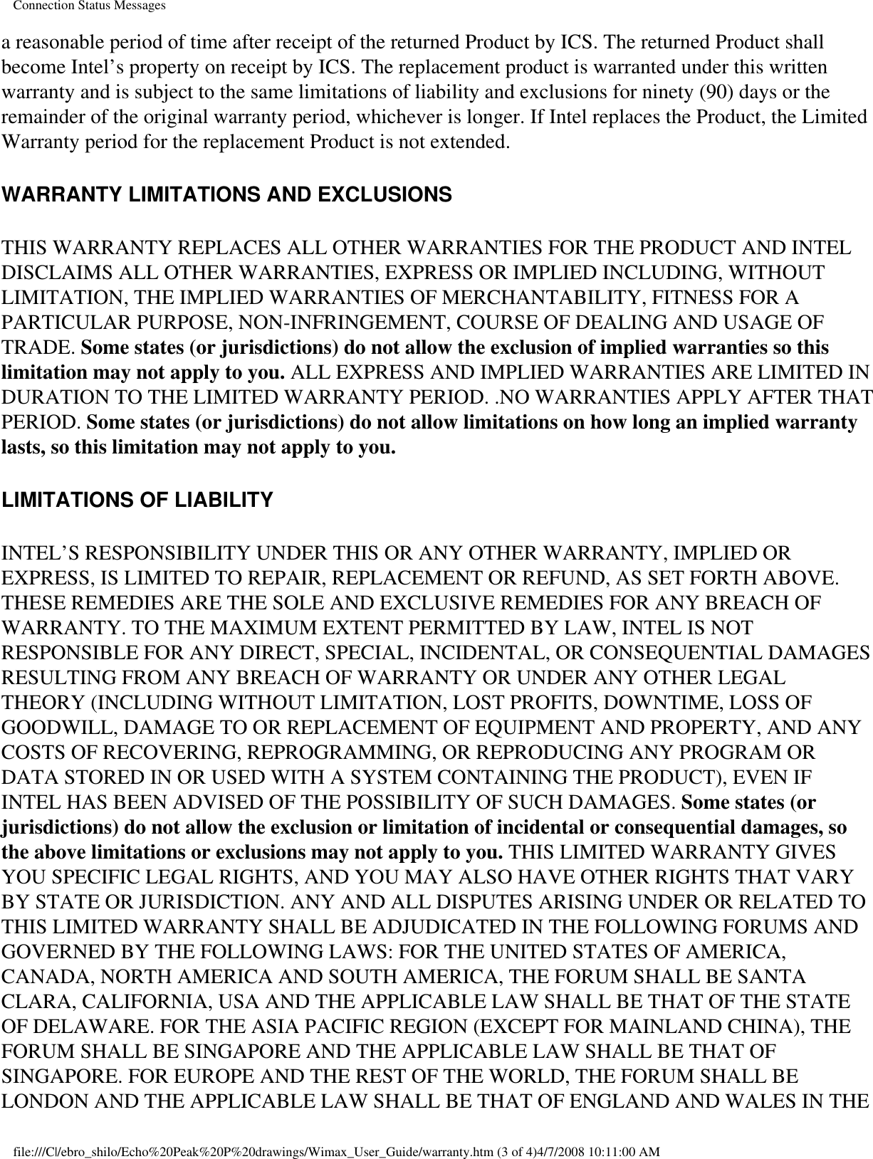 Page 39 of Intel 533ANXM Intel WiFi/WiMax Link 5350 User Manual Network Details