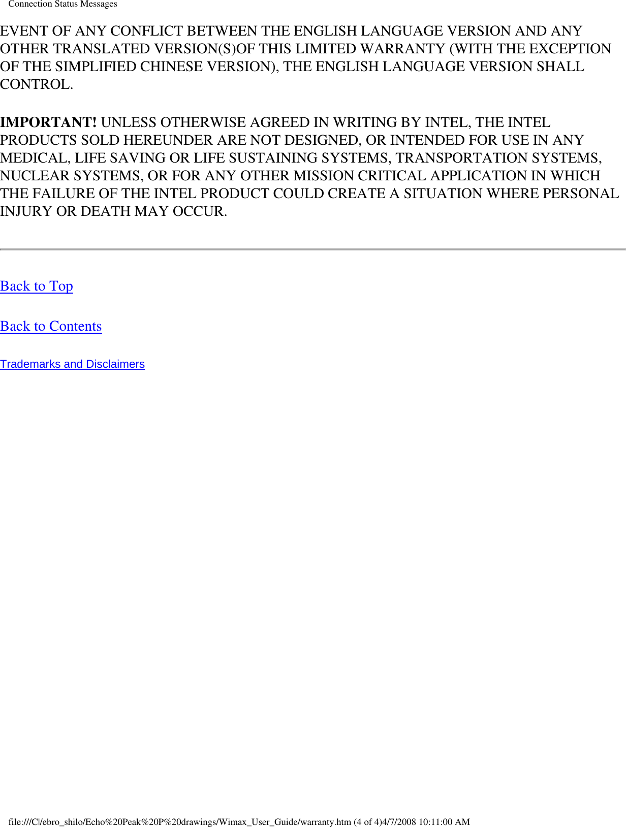 Page 40 of Intel 533ANXM Intel WiFi/WiMax Link 5350 User Manual Network Details