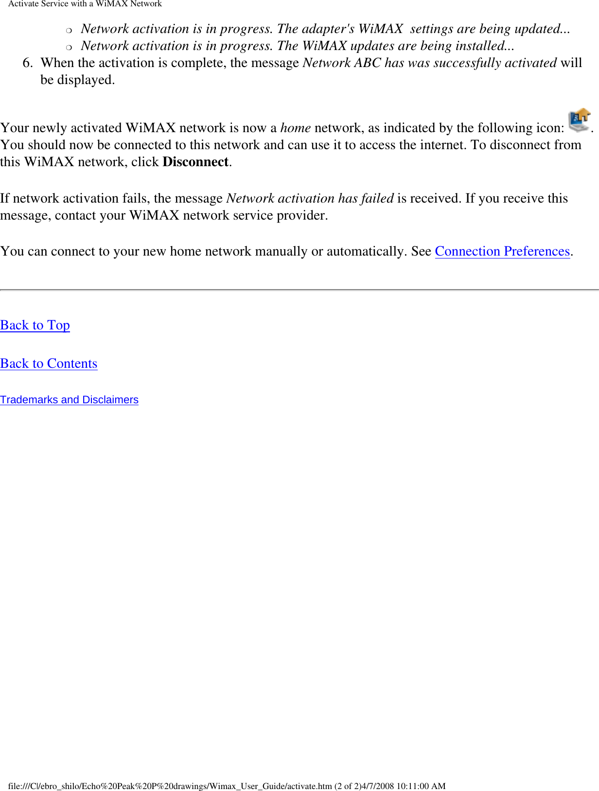 Page 42 of Intel 533ANXM Intel WiFi/WiMax Link 5350 User Manual Network Details