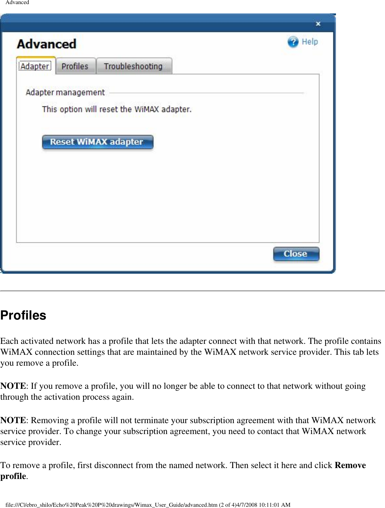 Page 44 of Intel 533ANXM Intel WiFi/WiMax Link 5350 User Manual Network Details