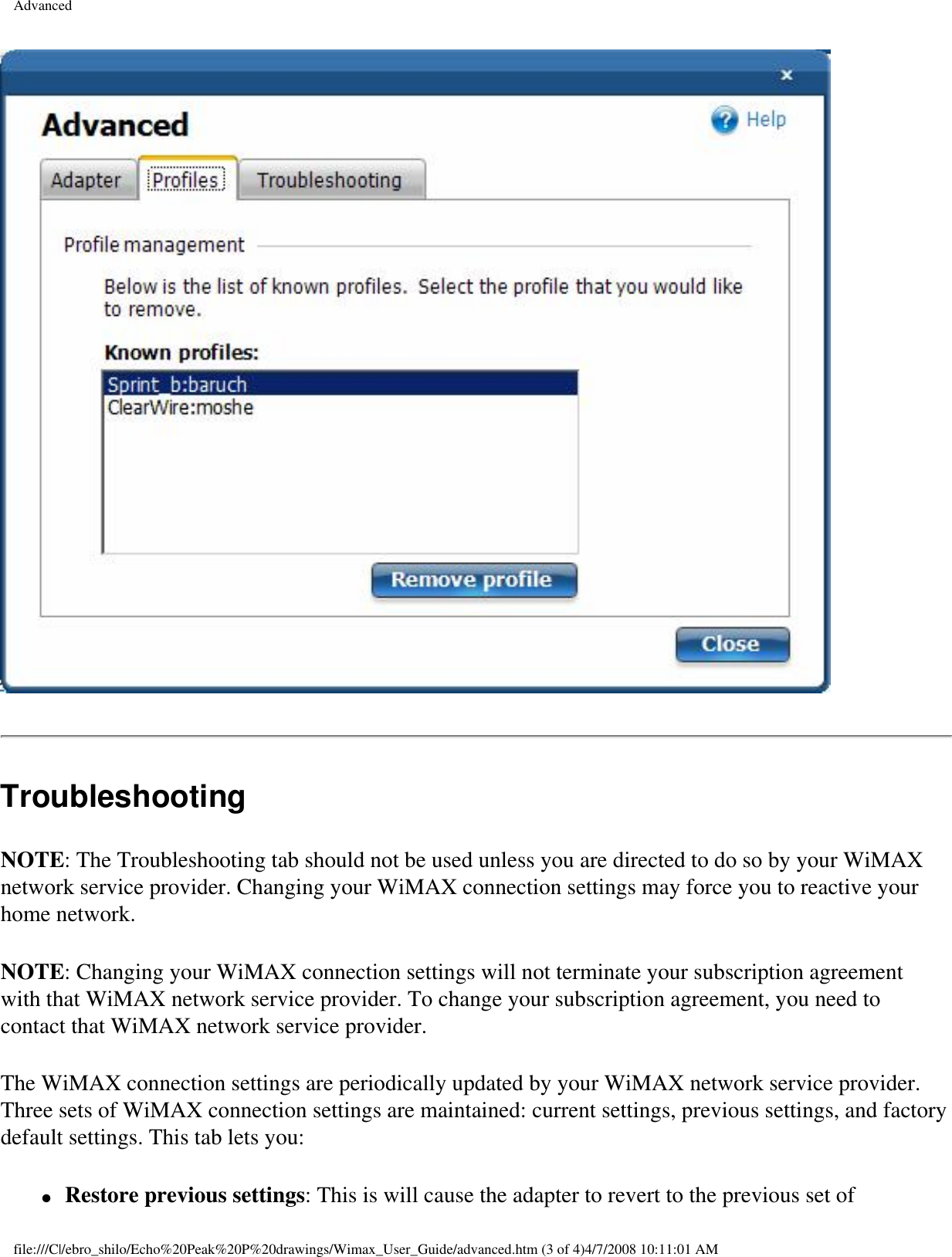 Page 45 of Intel 533ANXM Intel WiFi/WiMax Link 5350 User Manual Network Details