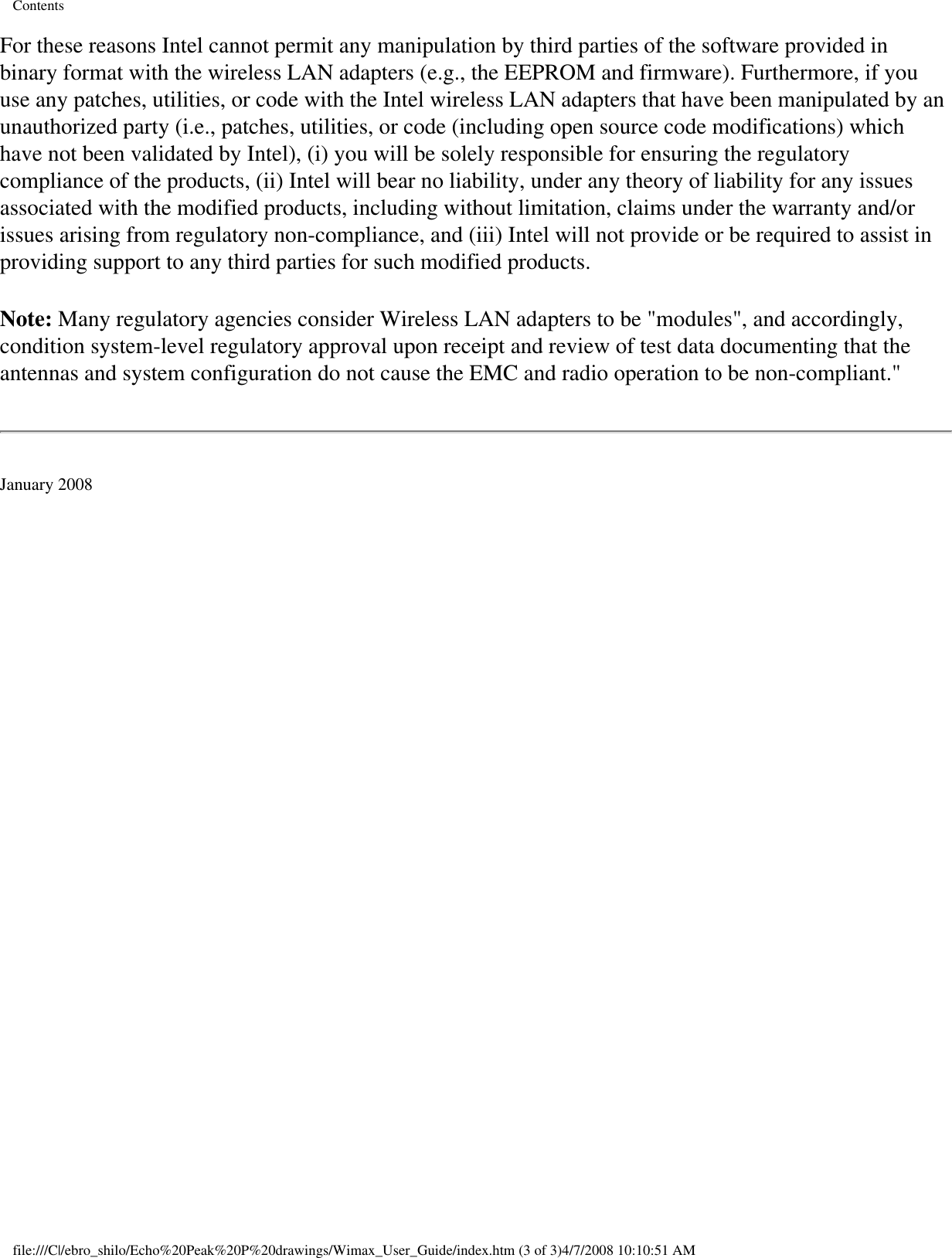 Page 7 of Intel 533ANXM Intel WiFi/WiMax Link 5350 User Manual Network Details