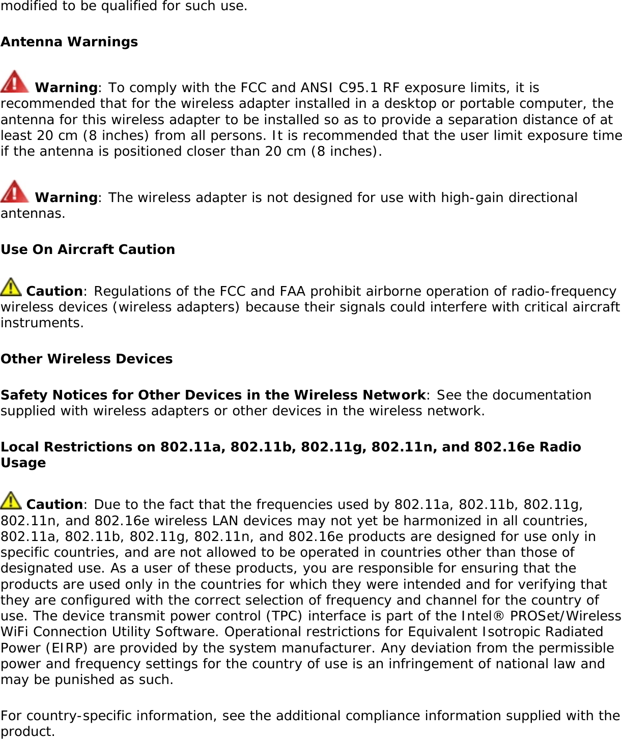 Page 234 of Intel 622ANH Intel Centrino Advanced-N 6200 User Manual Contents