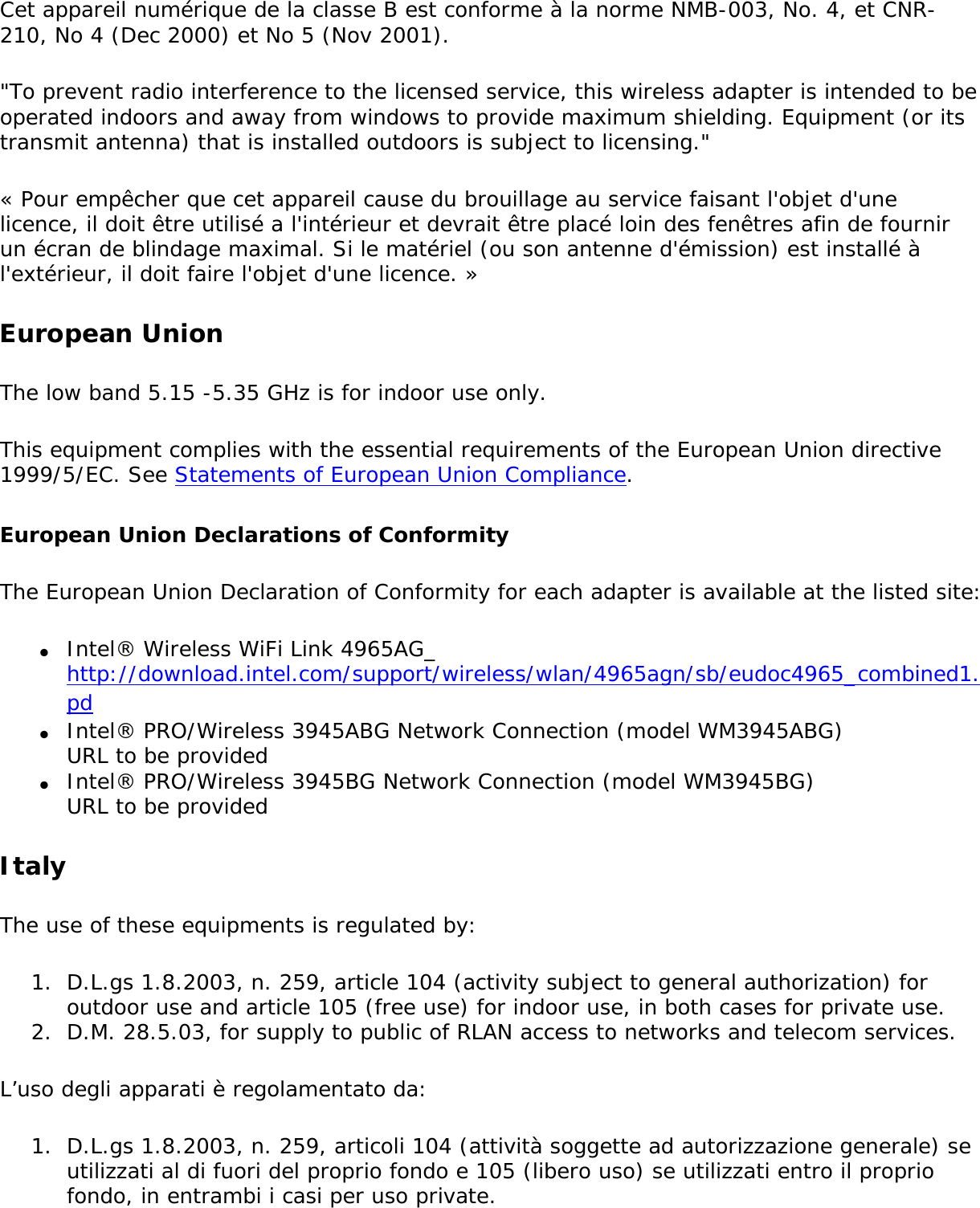 Page 253 of Intel 622ANH Intel Centrino Advanced-N 6200 User Manual Contents