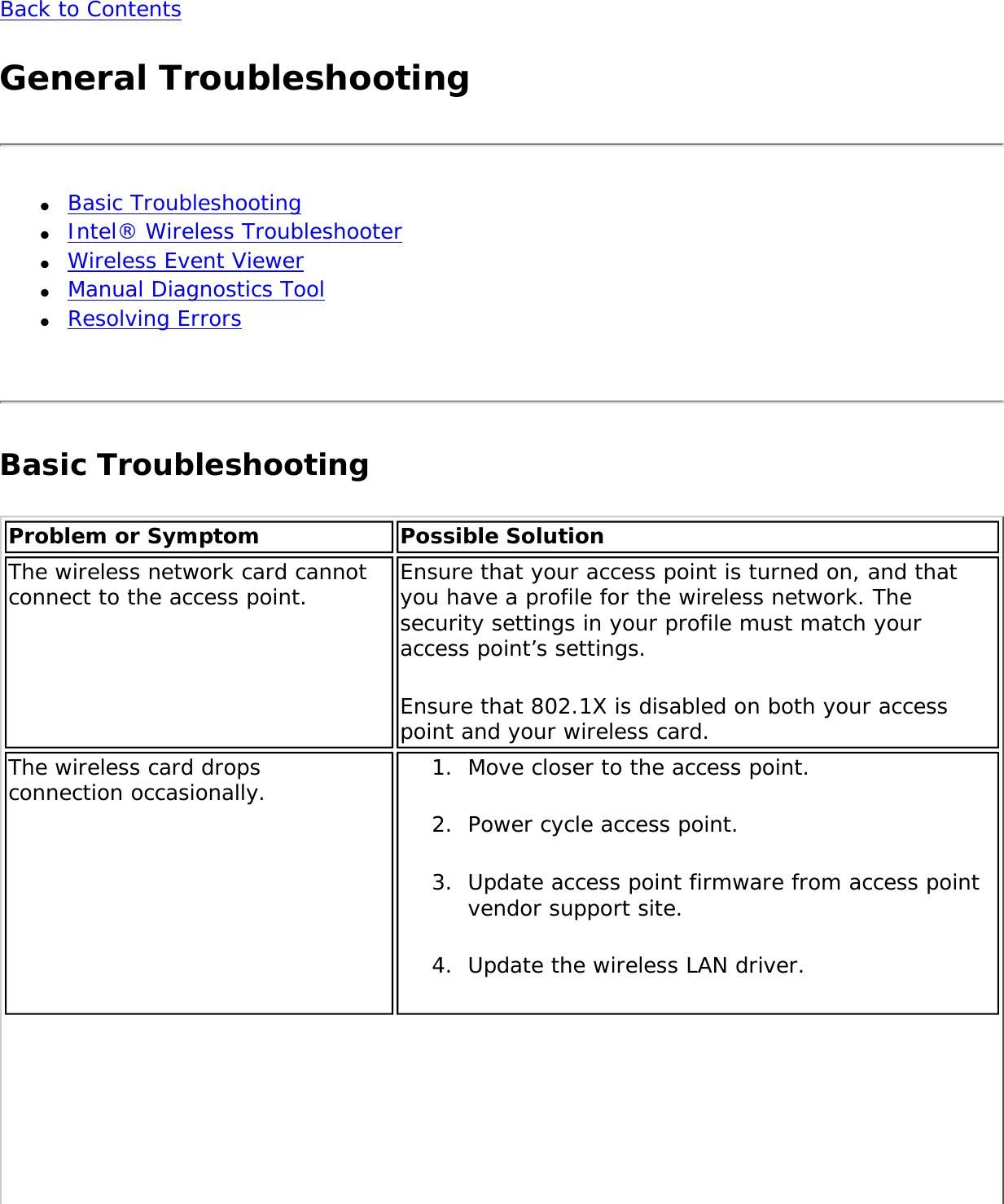 Page 45 of Intel 622ANH Intel Centrino Advanced-N 6200 User Manual Contents