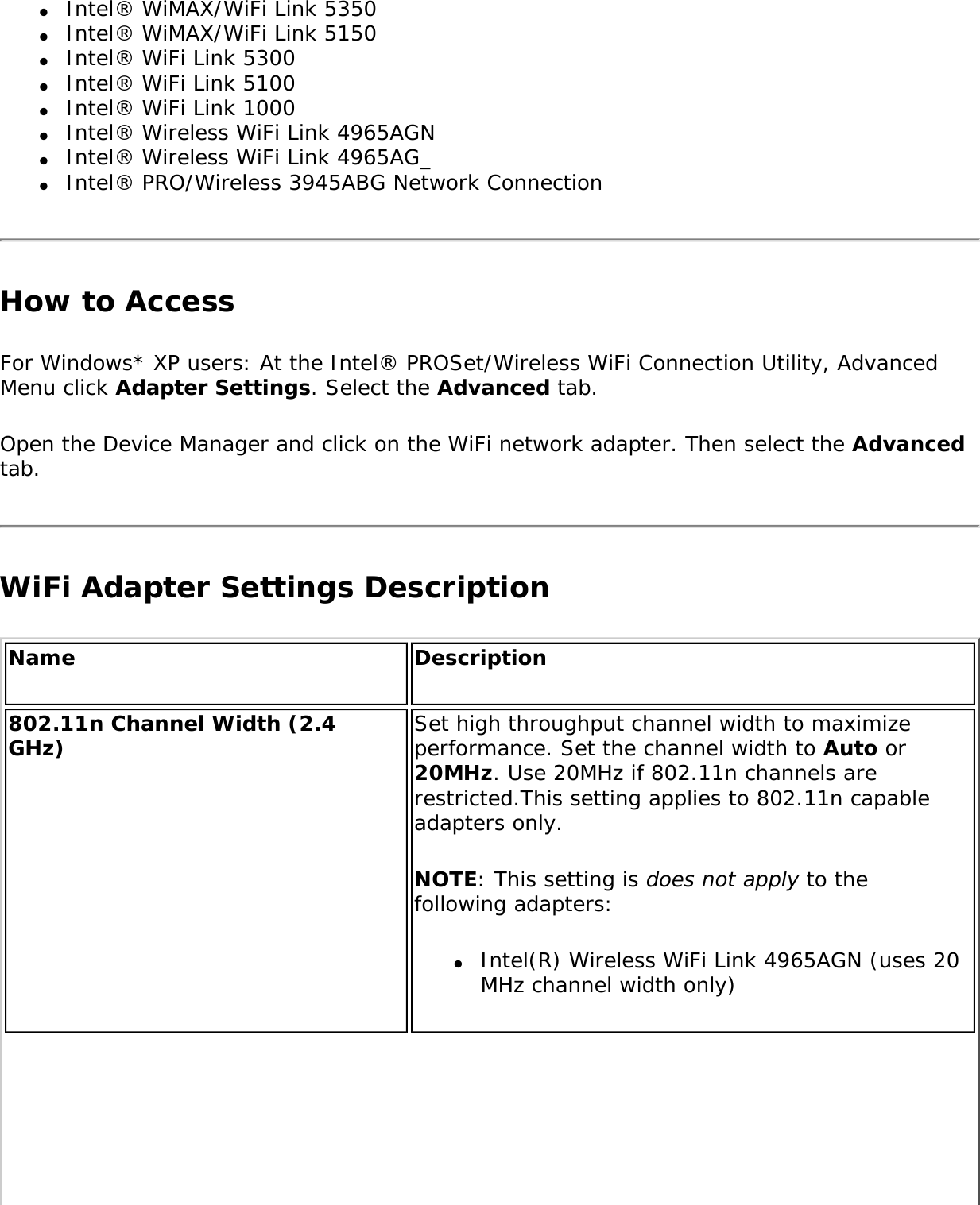 Page 60 of Intel 622ANH Intel Centrino Advanced-N 6200 User Manual Contents