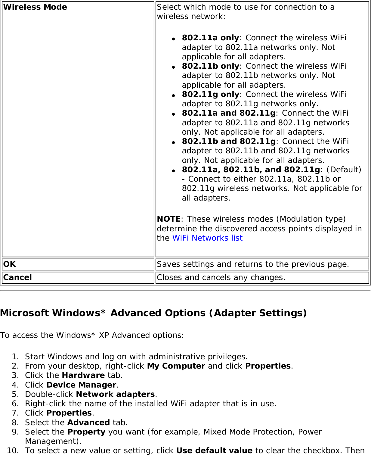 Page 65 of Intel 622ANH Intel Centrino Advanced-N 6200 User Manual Contents